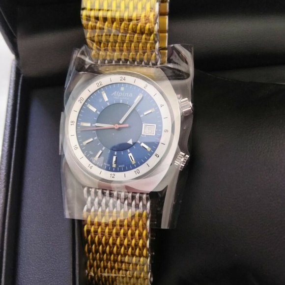 Alpina AL-555LNS4H6B Men's Watch Startimer Pilot Heritage Blue Dial Bracelet - Picture 4 of 7